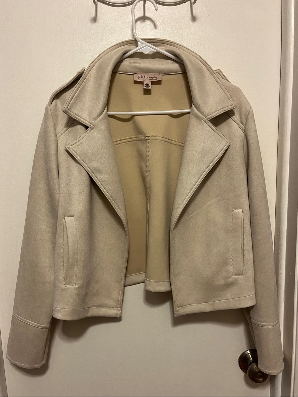 Philosophy Cream Cropped Blazer Jacket